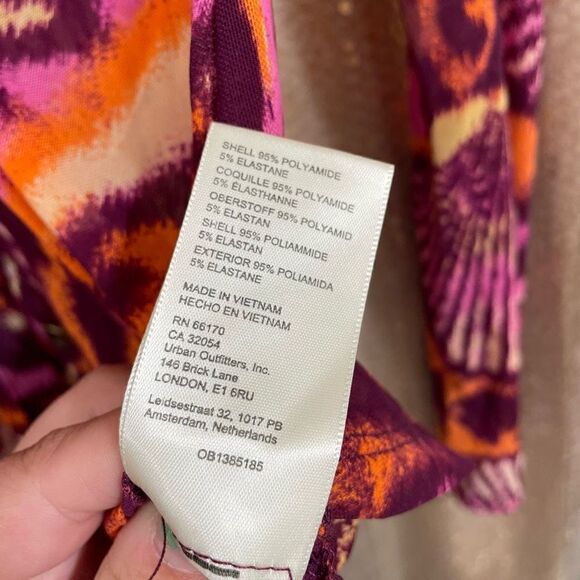 Free People Lucky Shirtee Sheer Maroon Pink Disco Night Top NWOT Small - Picture 6 of 6